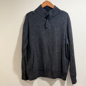 Daniele Blasi Men's Dark Gray Button-Up Crewneck Sweater Size‎ XL